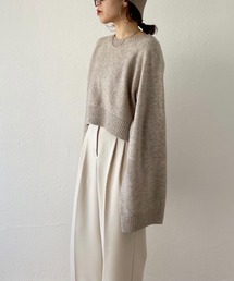 wee9s | wide sleeve short knit / ワイドスリーブショートニット(ニット/セーター)