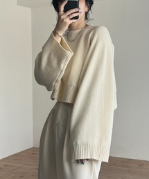 wee9s | wide sleeve short knit / ワイドスリーブショートニット(ニット/セーター)