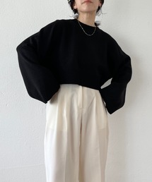 wee9s | wide sleeve short knit / ワイドスリーブショートニット(ニット/セーター)
