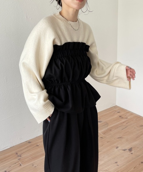 セール】wide sleeve short knit / ワイドスリーブショートニット