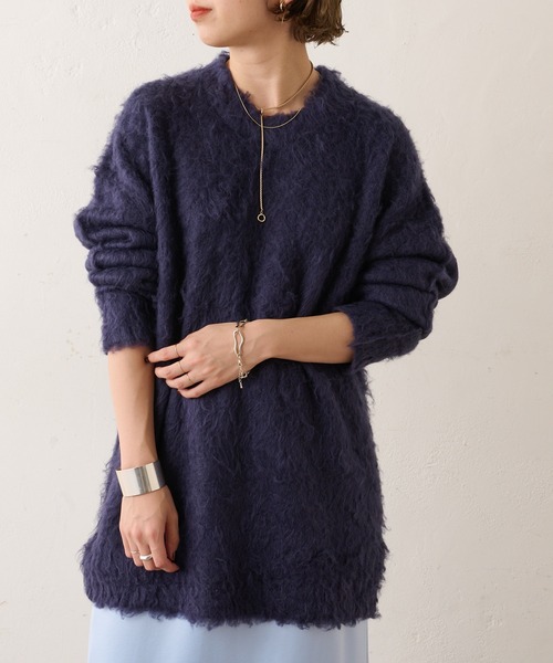 Omekashi(オメカシ)の「シャギーニットプルオーバー(ニット/セーター・レディース・オフホワイト/ブルー/ネイビー・FREE)」の2枚目の写真