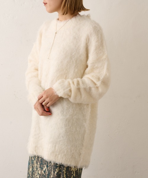 Omekashi(オメカシ)の「シャギーニットプルオーバー(ニット/セーター・レディース・オフホワイト/ブルー/ネイビー・FREE)」の6枚目の写真