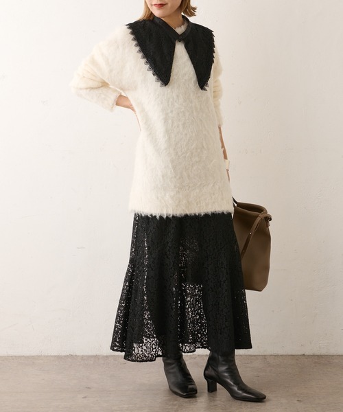 Omekashi(オメカシ)の「シャギーニットプルオーバー(ニット/セーター・レディース・オフホワイト/ブルー/ネイビー・FREE)」の10枚目の写真