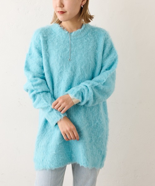 Omekashi(オメカシ)の「シャギーニットプルオーバー(ニット/セーター・レディース・オフホワイト/ブルー/ネイビー・FREE)」の18枚目の写真