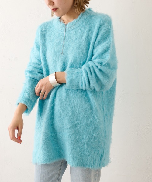 Omekashi(オメカシ)の「シャギーニットプルオーバー(ニット/セーター・レディース・オフホワイト/ブルー/ネイビー・FREE)」の21枚目の写真