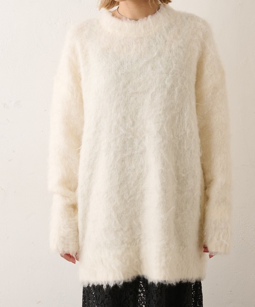 Omekashi(オメカシ)の「シャギーニットプルオーバー(ニット/セーター・レディース・オフホワイト/ブルー/ネイビー・FREE)」の13枚目の写真