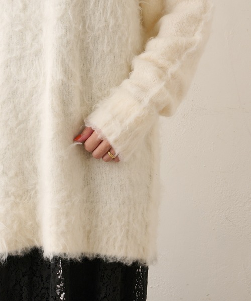 Omekashi(オメカシ)の「シャギーニットプルオーバー(ニット/セーター・レディース・オフホワイト/ブルー/ネイビー・FREE)」の17枚目の写真