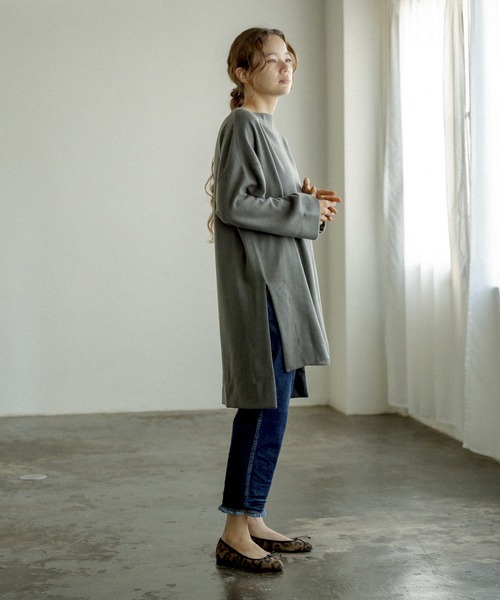 PUAL CE CIN（ピュアルセシン）の「起毛チュニック（Tシャツ/カットソー・レディース・チャコールグレー/ベージュ/グレー/グリーン・FREE）」の17枚目の写真