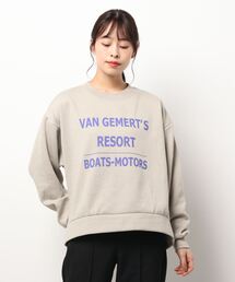 Samansa Mos2 blue | ロゴ裏起毛スウェット(スウェット)