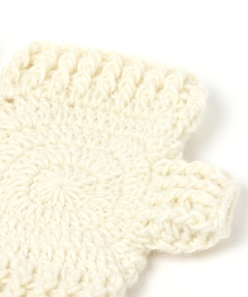 studio CLIP（スタディオクリップ）の「グラニースクエアニットグローブ（手袋・レディース・オフホワイト/グレー・FREE）」の10枚目の写真