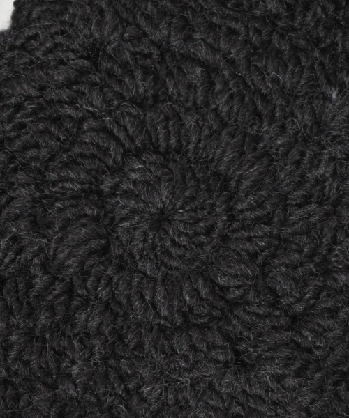 studio CLIP（スタディオクリップ）の「グラニースクエアニットグローブ（手袋・レディース・オフホワイト/グレー・FREE）」の4枚目の写真