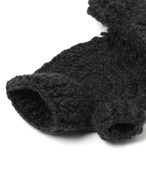 studio CLIP（スタディオクリップ）の「グラニースクエアニットグローブ（手袋・レディース・オフホワイト/グレー・FREE）」の3枚目の写真