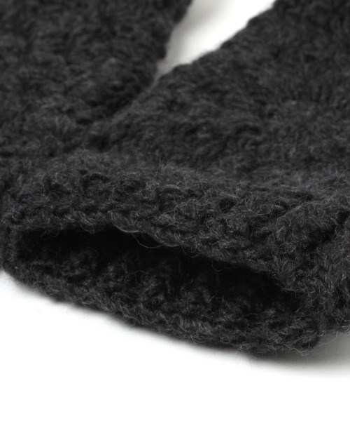studio CLIP（スタディオクリップ）の「グラニースクエアニットグローブ（手袋・レディース・オフホワイト/グレー・FREE）」の5枚目の写真