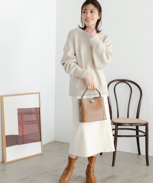 Edit Sheen(エディットシーン)の「ストレッチカラータイトスカート(スカート・レディース・ブラック/アイボリー/ラベンダー・MEDIUM)」の9枚目の写真