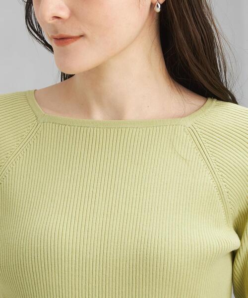 green label relaxing（グリーンレーベルリラクシング）の「＜1_OF_MINE(ワンオブマイン)＞リブ スクエア ニット（ニット/セーター・レディース・ネイビー/レッド/オフホワイト/ライム/ナチュラル・FREE）」の14枚目の写真