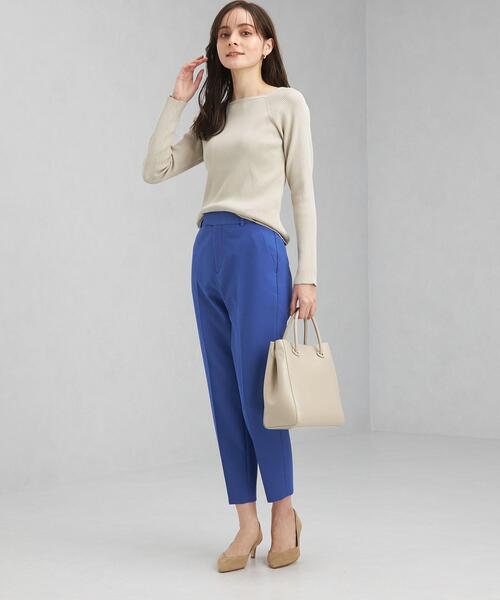 green label relaxing（グリーンレーベルリラクシング）の「＜1_OF_MINE(ワンオブマイン)＞リブ スクエア ニット（ニット/セーター・レディース・ネイビー/レッド/オフホワイト/ライム/ナチュラル・FREE）」の10枚目の写真