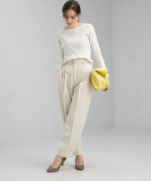 green label relaxing（グリーンレーベルリラクシング）の「＜1_OF_MINE(ワンオブマイン)＞リブ スクエア ニット（ニット/セーター・レディース・ネイビー/レッド/オフホワイト/ライム/ナチュラル・FREE）」の9枚目の写真