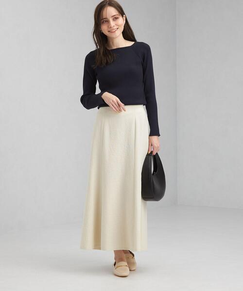 green label relaxing（グリーンレーベルリラクシング）の「＜1_OF_MINE(ワンオブマイン)＞リブ スクエア ニット（ニット/セーター・レディース・ネイビー/レッド/オフホワイト/ライム/ナチュラル・FREE）」の8枚目の写真