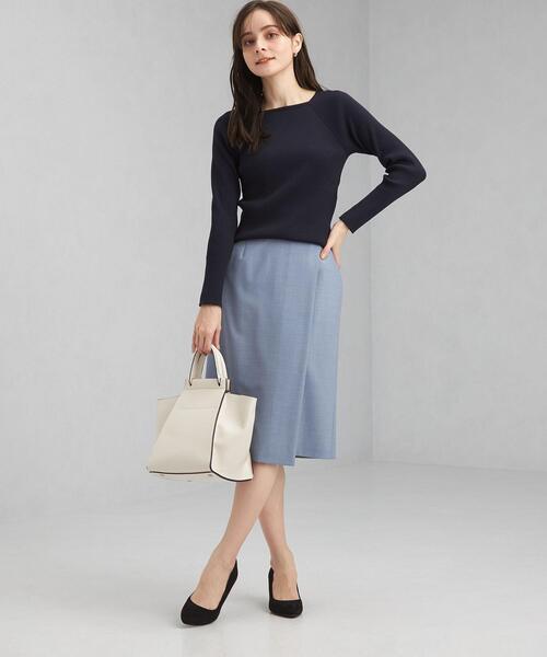 green label relaxing（グリーンレーベルリラクシング）の「＜1_OF_MINE(ワンオブマイン)＞リブ スクエア ニット（ニット/セーター・レディース・ネイビー/レッド/オフホワイト/ライム/ナチュラル・FREE）」の7枚目の写真