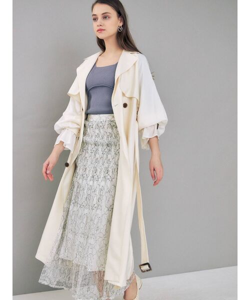 MERCURYDUO(マーキュリーデュオ)の「シアースリーブトレンチコート(その他アウター・レディース・ベージュ/オフホワイト/ベビーピンク・SMALL/MEDIUM)」の2枚目の写真