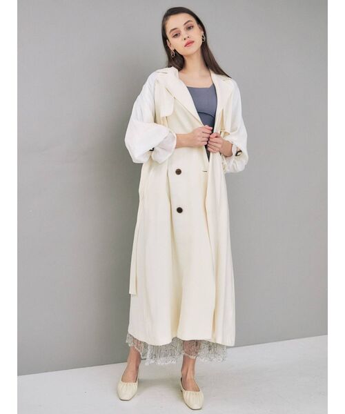 MERCURYDUO(マーキュリーデュオ)の「シアースリーブトレンチコート(その他アウター・レディース・ベージュ/オフホワイト/ベビーピンク・SMALL/MEDIUM)」の5枚目の写真