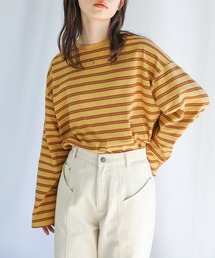 クルーネックマルチボーダーロングTシャツ