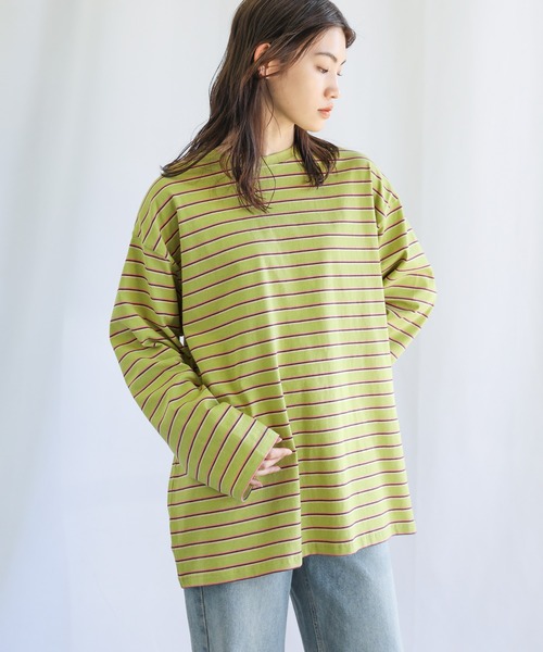 select MOCA（セレクトモカ）の「クルーネックマルチボーダーロングT