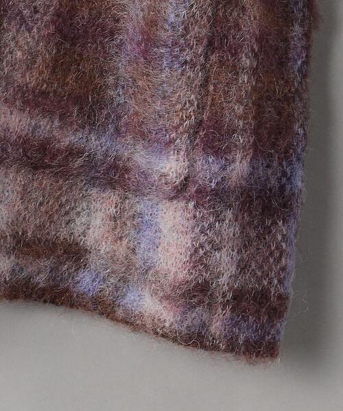 BEAUTY&YOUTH UNITED ARROWS（ビューティーアンドユースユナイテッドアローズ）の「BY チェック シャギーニット Vネック カーディガン（カーディガン/ボレロ・レディース・ブラック/パープル・FREE）」の15枚目の写真