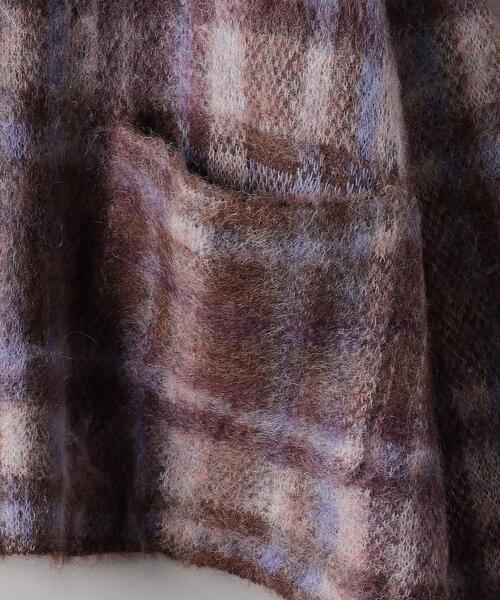 BEAUTY&YOUTH UNITED ARROWS（ビューティーアンドユースユナイテッドアローズ）の「BY チェック シャギーニット Vネック カーディガン（カーディガン/ボレロ・レディース・ブラック/パープル・FREE）」の17枚目の写真