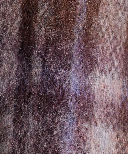 BEAUTY&YOUTH UNITED ARROWS（ビューティーアンドユースユナイテッドアローズ）の「BY チェック シャギーニット Vネック カーディガン（カーディガン/ボレロ・レディース・ブラック/パープル・FREE）」の18枚目の写真