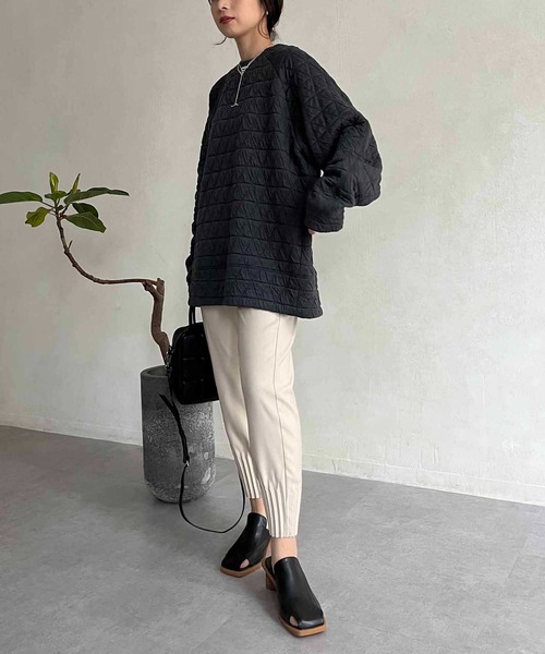 CAPRICIEUX LE'MAGE(カプリシューレマージュ)の「キルトプルオーバー(Tシャツ/カットソー・レディース・チャコールグレー/ライトベージュ・FREE)」の15枚目の写真