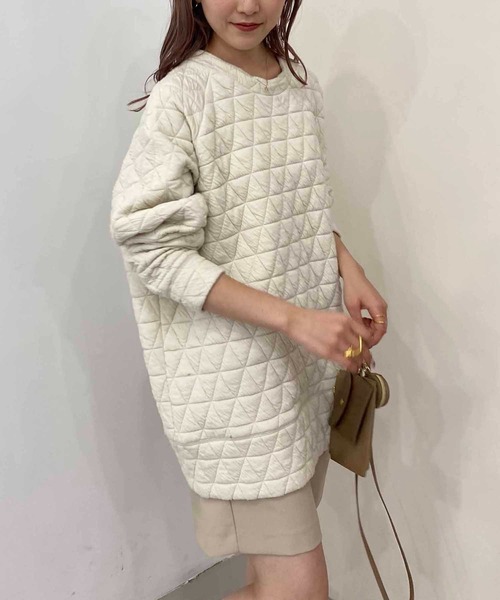 CAPRICIEUX LE'MAGE(カプリシューレマージュ)の「キルトプルオーバー(Tシャツ/カットソー・レディース・チャコールグレー/ライトベージュ・FREE)」の19枚目の写真