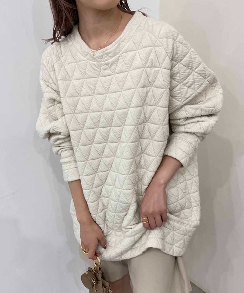 CAPRICIEUX LE'MAGE(カプリシューレマージュ)の「キルトプルオーバー(Tシャツ/カットソー・レディース・チャコールグレー/ライトベージュ・FREE)」の21枚目の写真