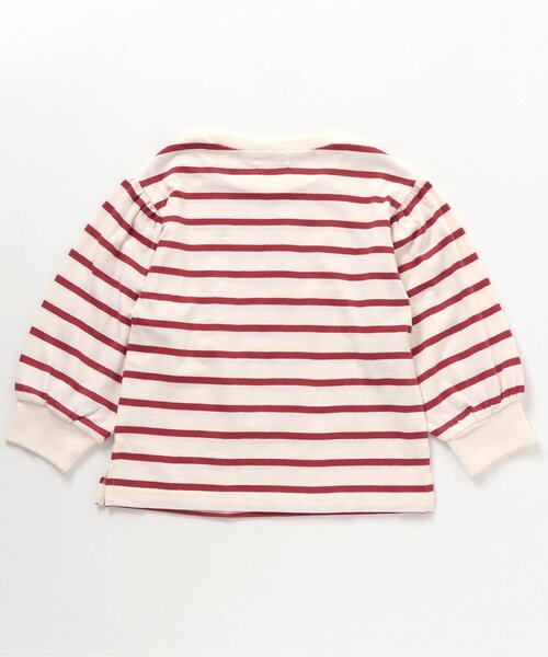 BREEZE（ブリーズ）の「袖ギャザーボーダーＴシャツ（Tシャツ/カットソー・キッズ・ブラック/レッド・120/130/140/150/110/100/90）」の5枚目の写真