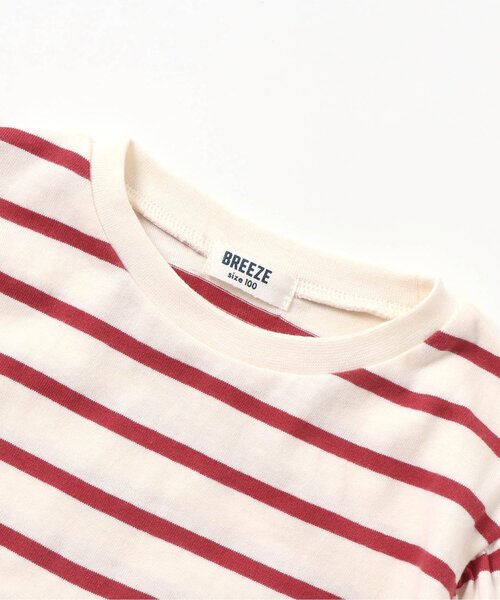 BREEZE（ブリーズ）の「袖ギャザーボーダーＴシャツ（Tシャツ/カットソー・キッズ・ブラック/レッド・120/130/140/150/110/100/90）」の11枚目の写真