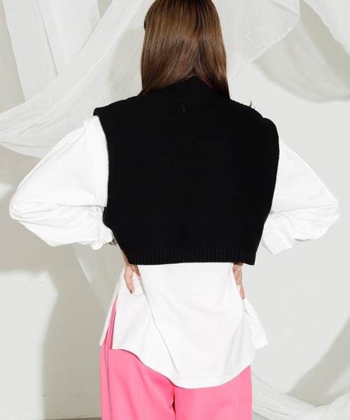 VACANCY（ヴァカンシー）の「ハンドステッチハーフジップベスト（ベスト・レディース・ブラック/ブルー/ナチュラル・FREE）」の10枚目の写真