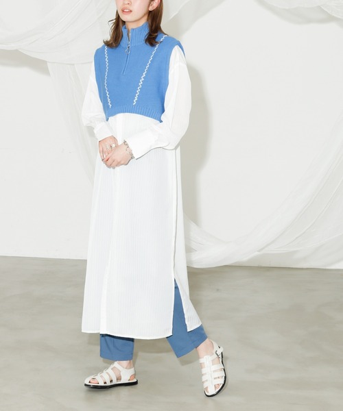 VACANCY（ヴァカンシー）の「ハンドステッチハーフジップベスト（ベスト・レディース・ブラック/ブルー/ナチュラル・FREE）」の19枚目の写真