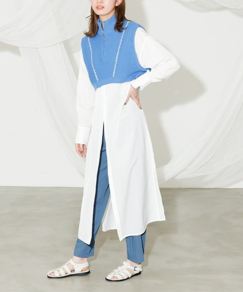 VACANCY（ヴァカンシー）の「ハンドステッチハーフジップベスト（ベスト・レディース・ブラック/ブルー/ナチュラル・FREE）」の20枚目の写真