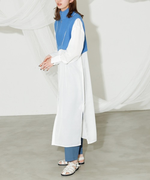 VACANCY（ヴァカンシー）の「ハンドステッチハーフジップベスト（ベスト・レディース・ブラック/ブルー/ナチュラル・FREE）」の21枚目の写真