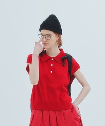 EDIT Gris | 襟付きポロニットベスト　　 FUDGE掲載商品(ニット/セーター)