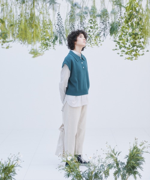 EDIT Gris（エディットグリ）の「襟付きポロニットベスト（ニット/セーター・レディース・グレー/グリーン/レッド/ブラック・FREE）」の8枚目の写真