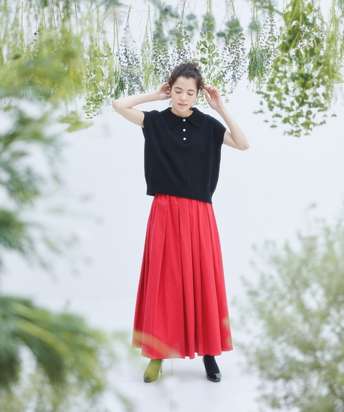 EDIT Gris（エディットグリ）の「襟付きポロニットベスト（ニット/セーター・レディース・グレー/グリーン/レッド/ブラック・FREE）」の11枚目の写真