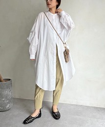 CAPRICIEUX LE'MAGE | ヨークギャザーロングシャツ(シャツ/ブラウス)