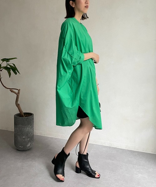 CAPRICIEUX LE'MAGE（カプリシューレマージュ）の「ヨークギャザーロングシャツ（シャツ/ブラウス・レディース・ホワイト/ピンク/グリーン・FREE）」の5枚目の写真