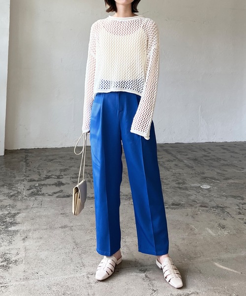 LIAN（リアン）の「エステルツイルカラートラウザーパンツ（その他パンツ・レディース・ブラック/レッド/ブルー/グリーン・FREE）」の14枚目の写真