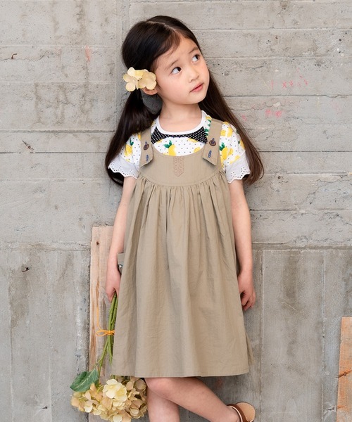 RAGMART（ラグマート）の「ギャザー　ジャンパースカート（ジャンパースカート・キッズ・ブラック/ブラウン・100cm/110cm）」の2枚目の写真