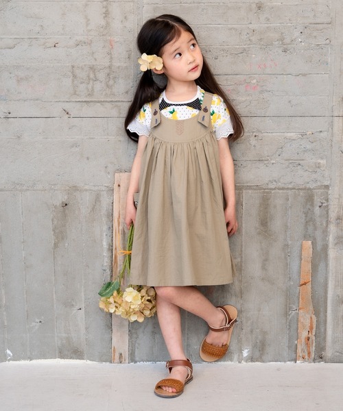 RAGMART（ラグマート）の「ギャザー　ジャンパースカート（ジャンパースカート・キッズ・ブラック/ブラウン・100cm/110cm）」の6枚目の写真