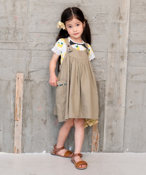 RAGMART（ラグマート）の「ギャザー　ジャンパースカート（ジャンパースカート・キッズ・ブラック/ブラウン・100cm/110cm）」の8枚目の写真