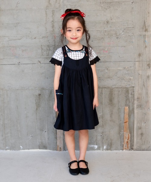 RAGMART（ラグマート）の「ギャザー　ジャンパースカート（ジャンパースカート・キッズ・ブラック/ブラウン・100cm/110cm）」の3枚目の写真