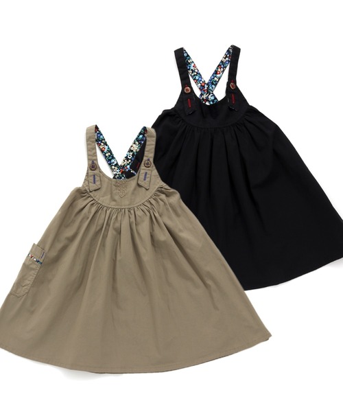 RAGMART（ラグマート）の「ギャザー　ジャンパースカート（ジャンパースカート・キッズ・ブラック/ブラウン・100cm/110cm）」の10枚目の写真